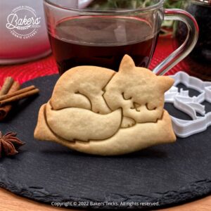 Emporte-pièce pour pâtisserie sur le thème des Chats en forme de chat qui dort