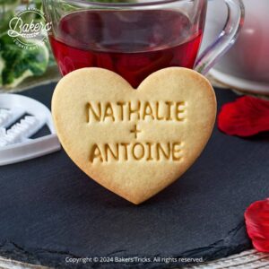 Emporte-pièce prénoms personnalisés coeur, prénoms personnalisables