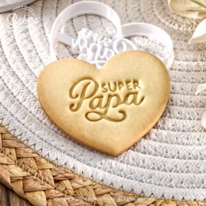 emporte pièce biscuit super papa fête des pères coeur