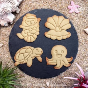 Emporte-pièces pour pâtisseries sur le thème de l'océan en forme de sirène, pieuvre, tortue et coquillage