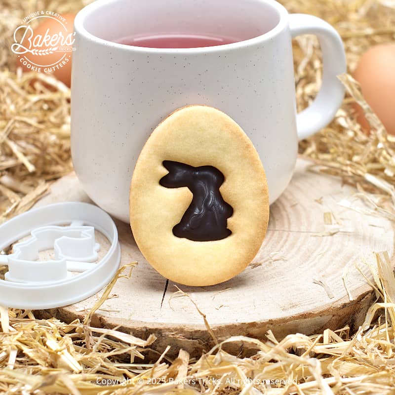 Easter bunny cookie cutter for homemade sandwich cookies