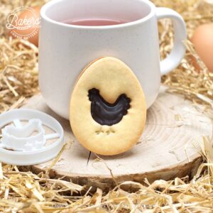Easter hen cookie cutter for homemade sandwich cookies