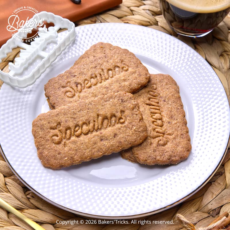 Biscuits Spéculoos maison réalisés avec emporte-pièce artisanal Bakers’Tricks.