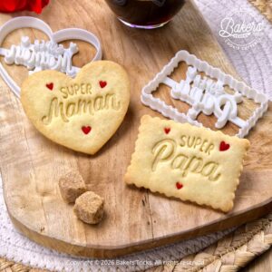 Emporte-pièces biscuits Super Maman et Super Papa Bakers’Tricks pour biscuits personnalisés fête des parents