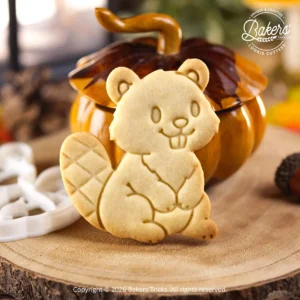 Biscuit sablé en forme de castor réalisé avec l'emporte-pièce Bakers'Tricks.
